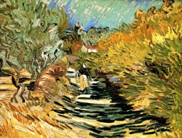  My Pintura - Un camino en St Remy con figuras femeninas Vincent van Gogh
